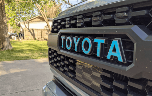 2016 - 2023 Toyota Tacoma TRD Pro Grille Letter Vinyl Decal Overlays - Premium Compatible Accessories (SKU#15) - Texas Decal King, LLC