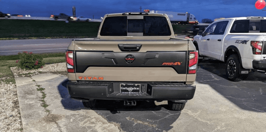 2020 - 2024 Nissan Titan Emblem Overlay Decals for Front Grill Face, Side & Rear - Custom Vehicle Lettering - Texas Decal King, LLC