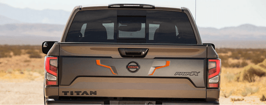 2020 - 2024 Nissan "Titan" Tailgate Compatible Finisher Decal set - for PRO4X & Platinum Reserve - Texas Decal King, LLC